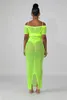 Casual Jurken Znaiml Elegante Uit De Schouder Slash Nek Schede Party Night Club Lange Vrouwen Strand Sexy See Through Mesh Maxi Jurk