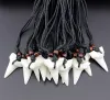 Fashion Wholesale Mixed 12pcs Imitation Yak Bone Shark Tooth Necklace White Teeth Amulet Pendant for men womens jewelry MN577