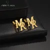 Pins Brooches Nextvance Personalized Letter Cufflinks Accessories Custom Name Buttons Jewelry Alphabet Mens Wedding Gifts 230704