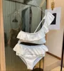 Ny designer Bikini baddräkt för kvinnor, liten doft, sexig baddräkt för kvinnor, rygglös delad bokstav, flerfärgad baddräkt sommarbaddräkt