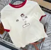 Nowa wersja 23ss czysta bawełna T koszula kobiety luksusowy projektant Tshirt kot dziewczyna pulower tee letnia bluza w stylu casual luźna koszulka damska z krótkim rękawem