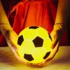 Decorative Objects Figurines Creative Football Shaped Night Light LED Patting Lamp Novelty Silicone Soccer for Kids Bedroom Bedside Decor Birthday Gifts 230703