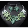 New Colorful Maple Leaf Painting Oil Alloy Necklace Set Exaggerated Versatile Collar Chain Leaves 230628