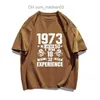 Herr T-shirts Herr T-shirts Sommar Ren bomull Herr T-shirt överdimensionerad 1973 tryck Retro högkvalitativ mode Vintage T-shirt för dam Z230704