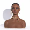 Vente chaude pvc mannequin maquillage visage réaliste tête de mannequin femme avec épaules tête de mannequin pour affichage de perruque de bijoux