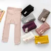 Trousers Warm Cotton Girls Leggings Knitting Rabbit Pants Soild Color Baby Kids Children 0 7 Years 230704