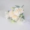 Torkad blommor stil konstgjorda hortensia tusenskönor och rosor blandade högkvalitativa buketter hem bröllop dekoration