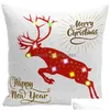 Poszewka na poduszkę Christmas Led 45X45Cm pluszowa Er domowa sofa dekoracyjna poszewka narzuta oświetlona kreatywna dostawa tekstyliów ogrodowych Bedd Dhr6N