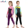Wetsuits Drysuits Dive Sail 2.5mm Neopren sevimli kız termal wetsuits çocuklar tam vücut dalış takım elbise sörf mayo güneş kremi sıcak giysiler hkd230704