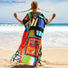 Dambadkläder Dambadkläder Modebaddräkt Cover-up Kaftan Bohemian Boho Maxiklänning Bomull Sommar Vestidos Mujer Verano Z230706