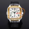 ZLF XL WSSA0017 ETA A7750 Automatisk Kronograf Herrklocka Two Tone Gul Guld Vit Roman Urtavla Svart Läderrem Super Version Reloj Hombre Edition Puretime A01E