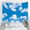 Wandtapijten woondecoratie tapijt blauwe lucht en witte wolken tapijt zee muur opknoping voor slaapkamer woonkamer 230x180cm