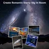 USB LED Nattlampor Aurora Star 12 ark film Planetarium Galaxy Projektor Bordslampa för barnrum Sovrumsinredning HKD230704