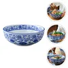 Servies Sets Blauw Wit Porselein Keramisch Bestek Keuken Supply Servies Prachtige Soepkom Serveren Thuis Container Deksel