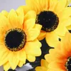 Têtes de Bouquet de fleurs séchées, tournesol artificiel en soie, décoration de mariage à domicile, fausses plantes pour décoration de jardin DIY