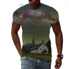 القمصان للرجال الصيف الاتجاه الصيفي يطبعون Aurora Graphic T Shirts 3D Fashion شخصية عرضية طبيعية نمط المناظر الطبيعية قصيرة الأكمام Z230706