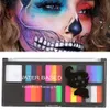 Peinture corporelle en vrac Peinture corporelle à base d'eau Enfants Flash Tattoo football Maquillage Robe Beauté visage yeux Palette de peinture avec pinceau Kit outils de beauté 230703