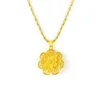 24K Real Gold Plated Necklaces for Women Big Multilayer Flower Pendant Necklaces Ethnic Choker Chain Necklaces Wedding Jewelry L230704