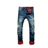 Casual Raka jeans för män Retro Slim Skinny Jeans Modedesigner Ripped Herr Hip Hop Ljusblå jeansbyxor Asiatisk storlek 27-38