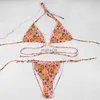 Traje de baño de mujer bikinis conjunto nadar nuevo traje de baño sin alambre natación mujeres naranja drack verde traje de baño natación trajes de baño negro blanco cintura baja J230704