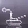 Groothandel TANK Vorm Glazen Oliebrander Bong Waterpijpen Waterpijp Dikke Bedwelmende Recelyer Ash Catcher Rigs met Glazen Oliebrander Pijpen 14mm Joint