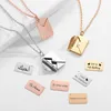 Pendentif Colliers Lettre D'amour Enveloppe Collier Avec Rose Boîte-Cadeau Personnalisé En Acier Inoxydable Bijoux Confession Vous Pour La Saint-Valentin 230704