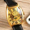 Wristwatches Top Men's Star Morning Tourbillon Hollow Automatic Mechanical es for Male Gift with Leather Blet Rectangle Clock Business 0703