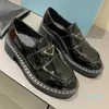 2023-New designer shoes for Women loafer Low heel Leather sole loafers with rosebud print Black platform size35-40