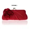 Kvällsväskor 3D Flower Silk Elegant Bag Dam Tredimensionell Satin Bröllopsväska Party Messenger Clutch WY38