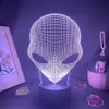Objets décoratifs Figurines Pop Eyed Alien 3D Lampe à lave LED RVB Veilleuses créatives Cool Cadeau pour enfant ami Chambre Table de chevet Décor Alien Shape Light 230703