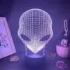 Decorative Objects Figurines Pop eyed Alien 3D Lava Lamp LED RGB Creative Night Lights Cool Gift for Kid Friend Bedroom Bedside Table Decor Alien Shape Light 230703