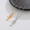 Mode Hip Hop Fxck Vous Drôle Doodle Pendentif Collier Pour Homme Femme Stickman Moyen Doigt Rock Punk Collier Partie