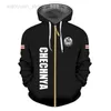 Sweats à capuche pour hommes UJWI CHECHNYA New3D Hoodies Custom Made Nom Numéro Grozny Hoodies Imprimer Drapeau Mot Russe Russie Rossiya Argun Gudermes Vêtements HKD230704