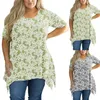 Damesblouses Dames O-hals Kraag Kleur Bloemenprint Korte mouw Casual blouse Tops Dames Tee T-shirts Dames