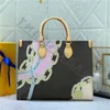 أعلى Onthego PM Bag Bag Bag Luxury Fashion Classic Fashion Women Mm Gm Leather Handbags Alphabet Design Design Messenger Crossbod