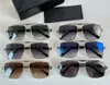 9106 Fyrkantiga Solglasögon Guld Grå Gradient Män Sommar Sunnies gafas de sol Sonnenbrille UV400 Glasögon med Box