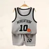 T-Shirts Kinder Sets Sommer Kinder ärmelloses T-Shirt Shorts Set schnell trocknend Outdoor Tank Top Jungen Sport Basketball Tr 230704