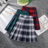 Vestidos Falda plisas a cuadros para mujeres Dance mini niñas faldas kawaii japón faldas escolar uniformes de verano falda alta cintura caliente caliente