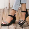 Heel Summer Wedge Sandals Women Platform Strap Open Toe Chunky Bottom Fashion Casual Shoes 2024 Plus Size 5