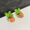 Kolczyki zwisają Kawaii Persimmon wisiorek kolczyk kobieta Party śliczny pomarańczowy stadnina dla kobiet moda słodka dziewczyna Accesorios Lady biżuteria