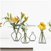 Vases Creative Iron Vase Planter Rack Flower Pots Shelf Bardian Decoration Soilless Organizer Home Accessories Drop Delivery Garden Dhzsb