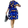 プラスサイズのアフリカのドレス女性 2021 ドットプリント Dashiki デザインバザンミディドレス女性アフリカ服プリーツ Ethnic3270