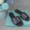 Med Box Clearance Sale 9.9USD Women Summer Slippers Sandaler Slides Shoes Ladies Flip Flops Leather Flats P Triangle Mark Zu