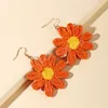 Flower Plant Earrings for Women Boho Drop Handmade Woven Straw Wicker Earrings Piendientes Mujer 2023 Femme Bijoux