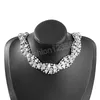 Strass brillant femmes Sexy luxe collier ras du cou Banquet accessoires de mariage déclaration collier collier