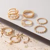 8pcs/ Set Ring -Strass -Strass offener Index Finger Joint Heck Geometrischer Finger Mode -Juwely -Accessoire -Ringe für Frauen