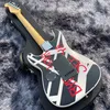 Custom Edward Van Halen Unchains CIRCLES See Ya Later Bye Black White Crop Circles Elektrische gitaar Floyd Rose Tremolo Bridge Whammy Bar Borgmoer