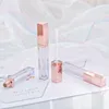 Bottiglia di lucidalabbra in oro rosa di alta classe da 4 ml Bottiglia di plastica vuota per olio cosmetico per labbra Tubo riutilizzabile Bottiglia di stoccaggio per rossetto liquido Hstmq