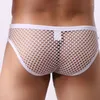 Cueca Cueca Masculina Malha Grande Sexy Transparente Cintura Baixa U Convexa Cueca Calcinha Oca Elástica Respirável