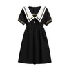 Flickklänningar 2023 Sommar Barn Preppy Student Barnkläder Tonåringar Sailor Bow JK Uniform Dress Girls Daily Wear Japanska 8 6 9 12 Yaer